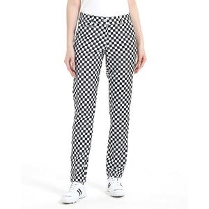 Lesmart Tailored Stretch Golf Pants in Black and White Checkerboard - Size 14